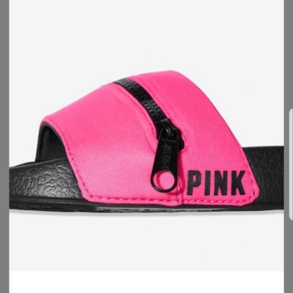 PINK Victoria's Secret Shoes - 💕HP 7/16💕 PINK ZIPPER SLIDES